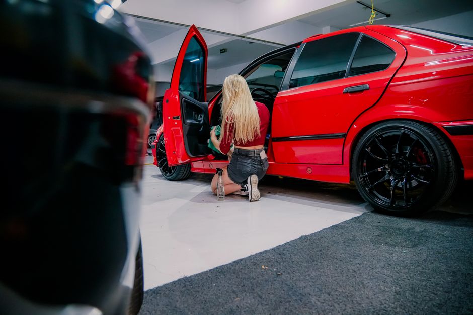 Deep cleaning and interior detailing of a luxury car